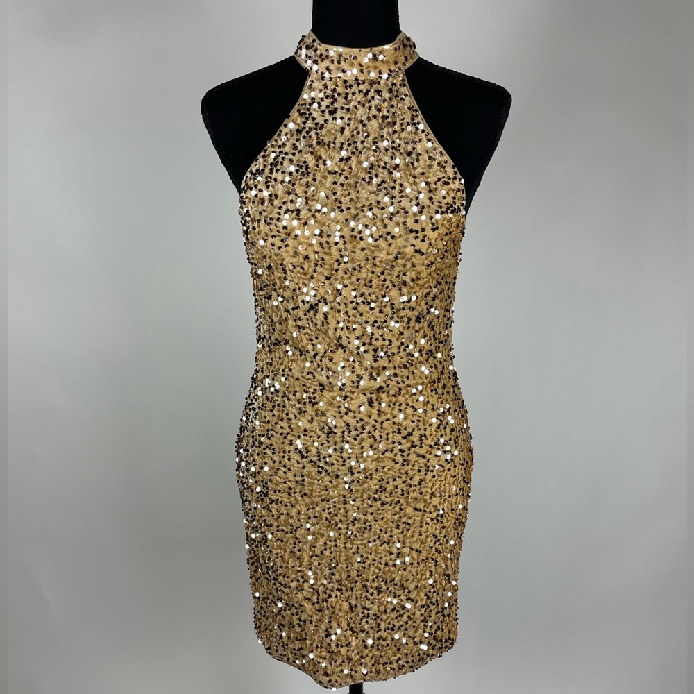 Gold Halter Dress
